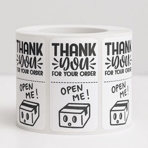 Set of 100 - Thank you / Open Me Seal Adhesive Packaging Label Stickers 2in​​​